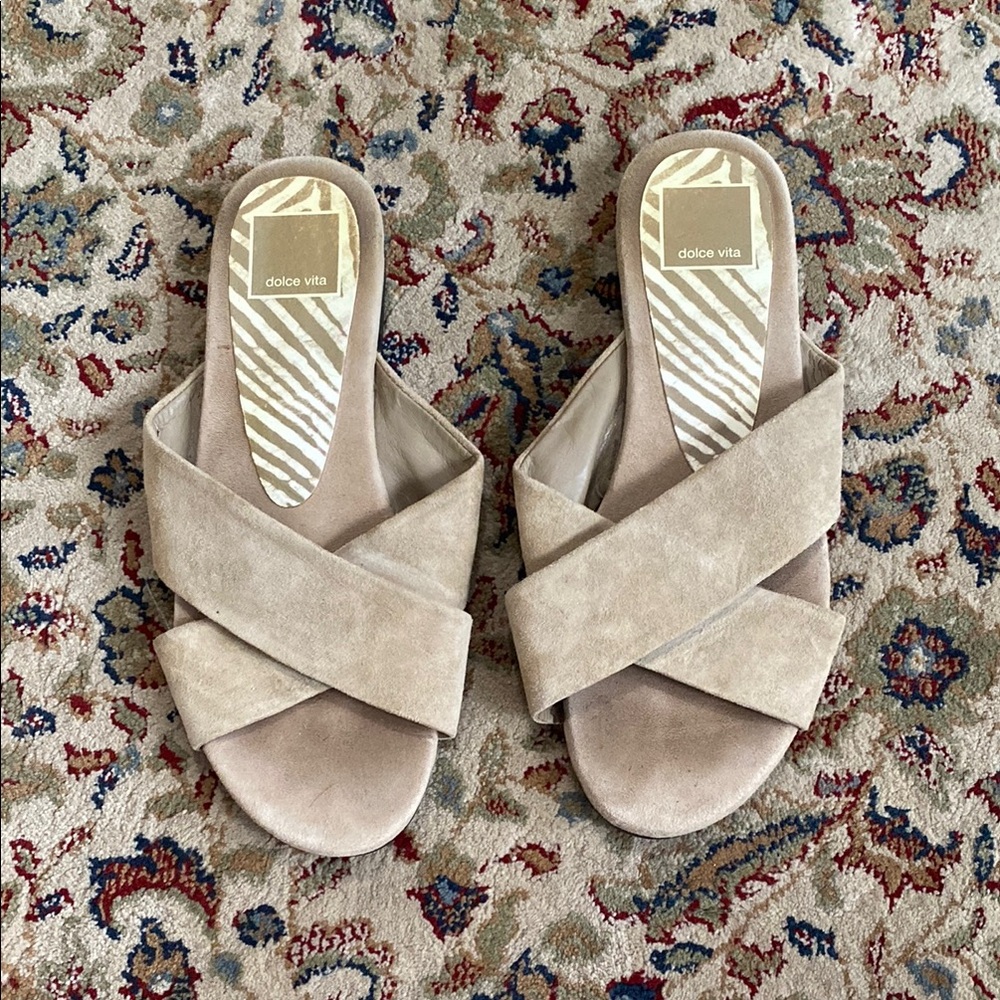 Dolce Vita Tan Mules with Cushioned Footbed